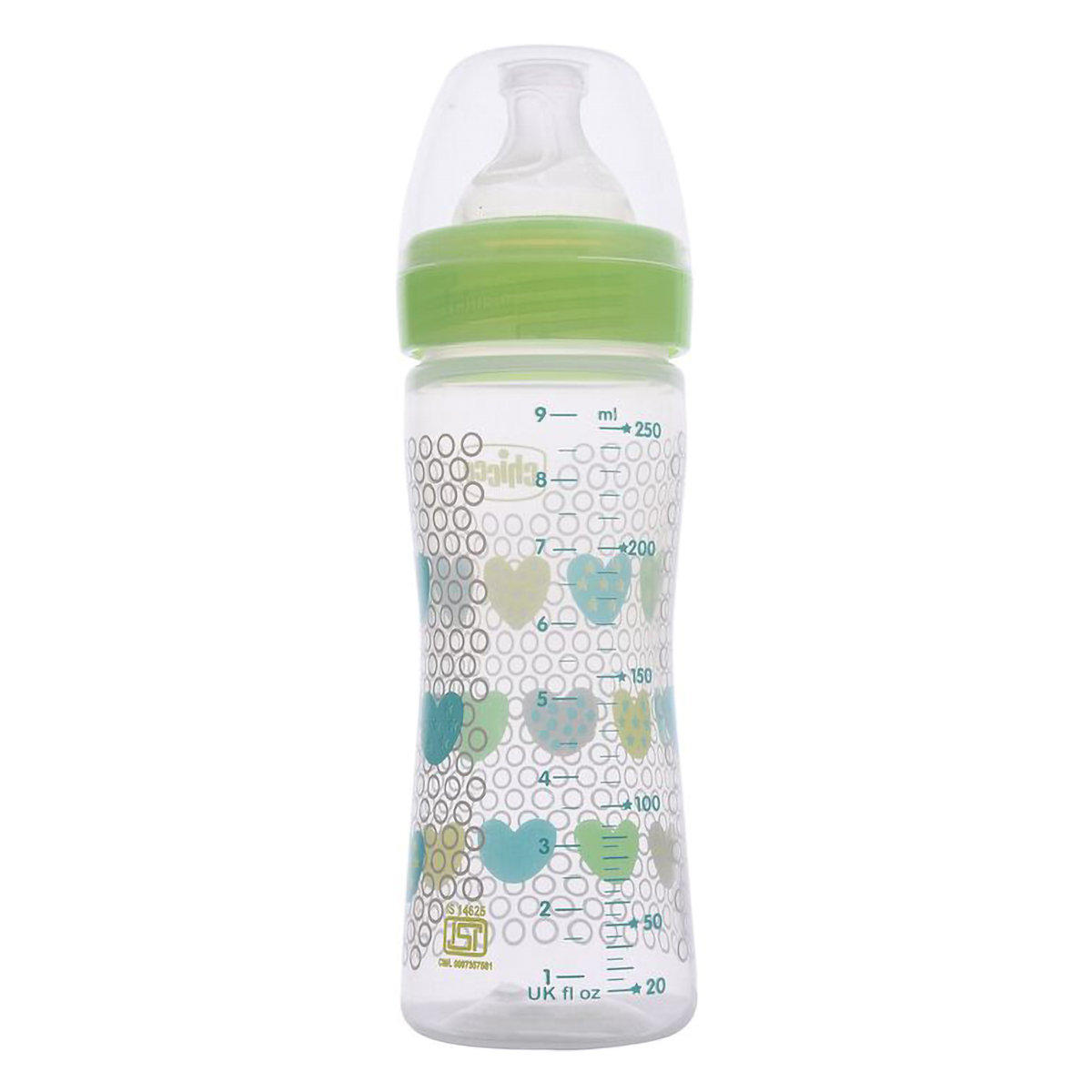 Chicco Well-Being Green Feeding Bottle, 250 ml, Pack of 1 Chicco Well-Being Green Feeding Bottle, 250 ml, Pack of 1