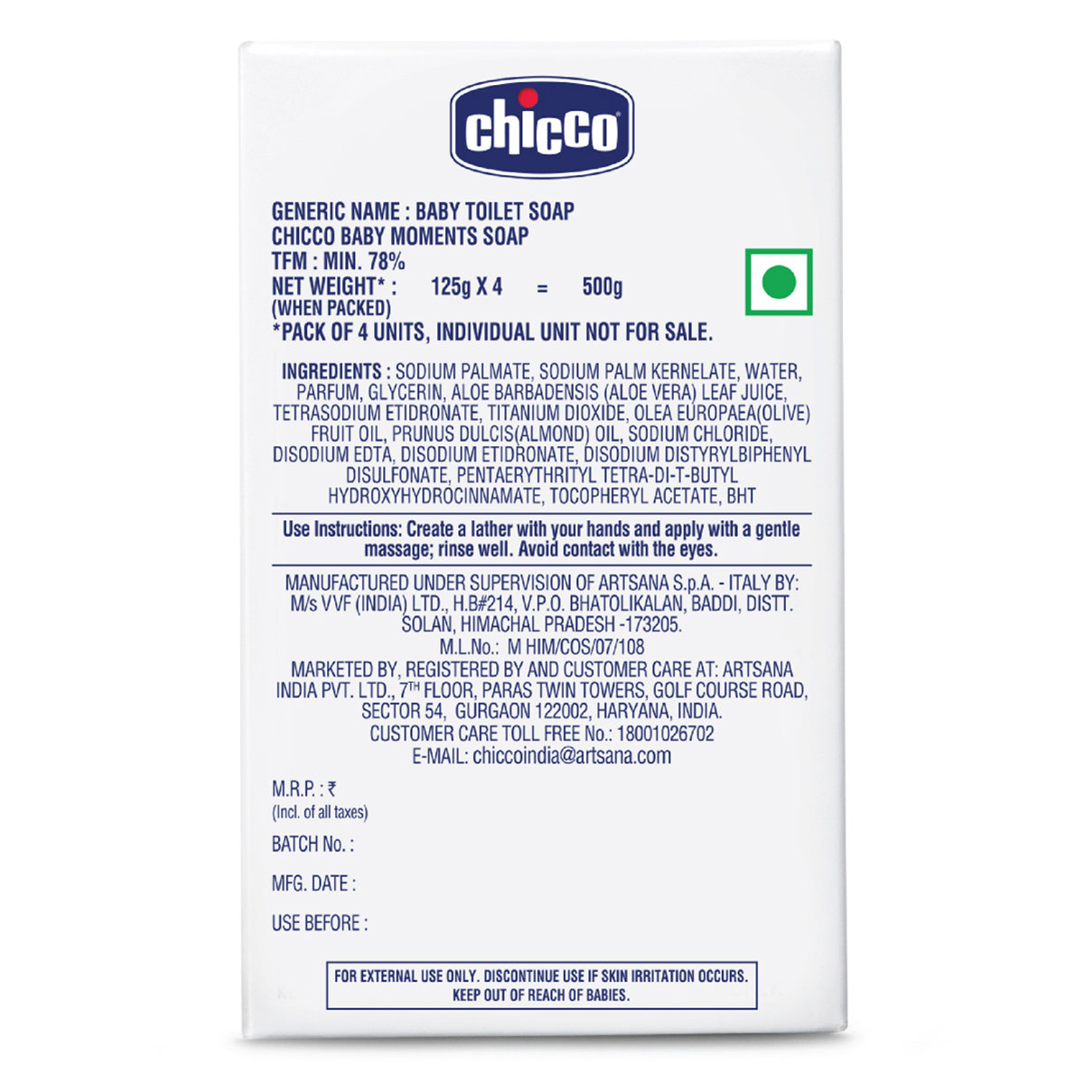 Chicco Baby Moments Soap, 125 gm (Buy 3, Get 1 Free), Pack of 1 Chicco Baby Moments Soap, 125 gm (Buy 3, Get 1 Free), Pack of 1