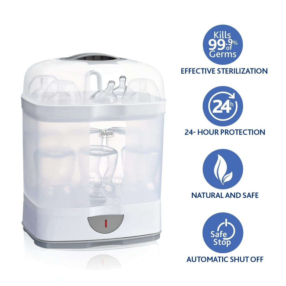 Chicco Sterilnatural 2 In 1 Sterilizer, 1 Count, Pack of 1 Chicco Sterilnatural 2 In 1 Sterilizer, 1 Count, Pack of 1