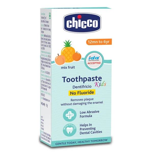 Chicco Mix Fruit Toothpaste for 1 to 6 Year Kids, 50 gm, Pack of 1