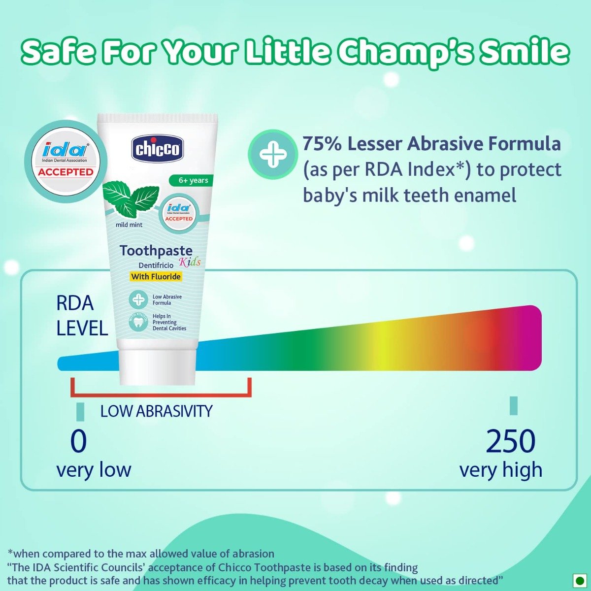 Chicco Mild Mint Flavour Toothpaste for 6+ Year Kids, 70 gm, Pack of 1 Chicco Mild Mint Flavour Toothpaste for 6+ Year Kids, 70 gm, Pack of 1