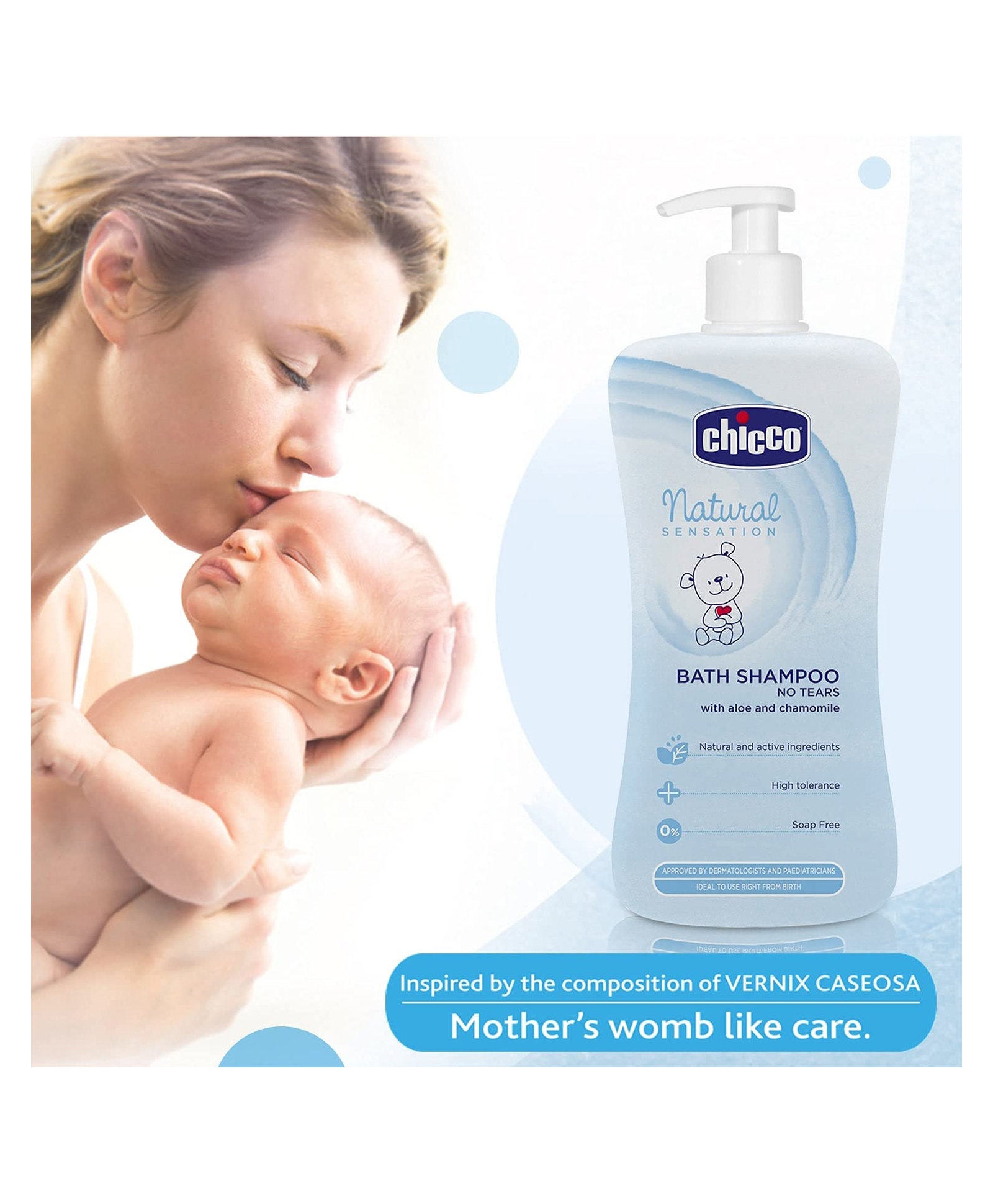 Chicco Natural Sensation Bath Shampoo, 500 ml, Pack of 1 Chicco Natural Sensation Bath Shampoo, 500 ml, Pack of 1