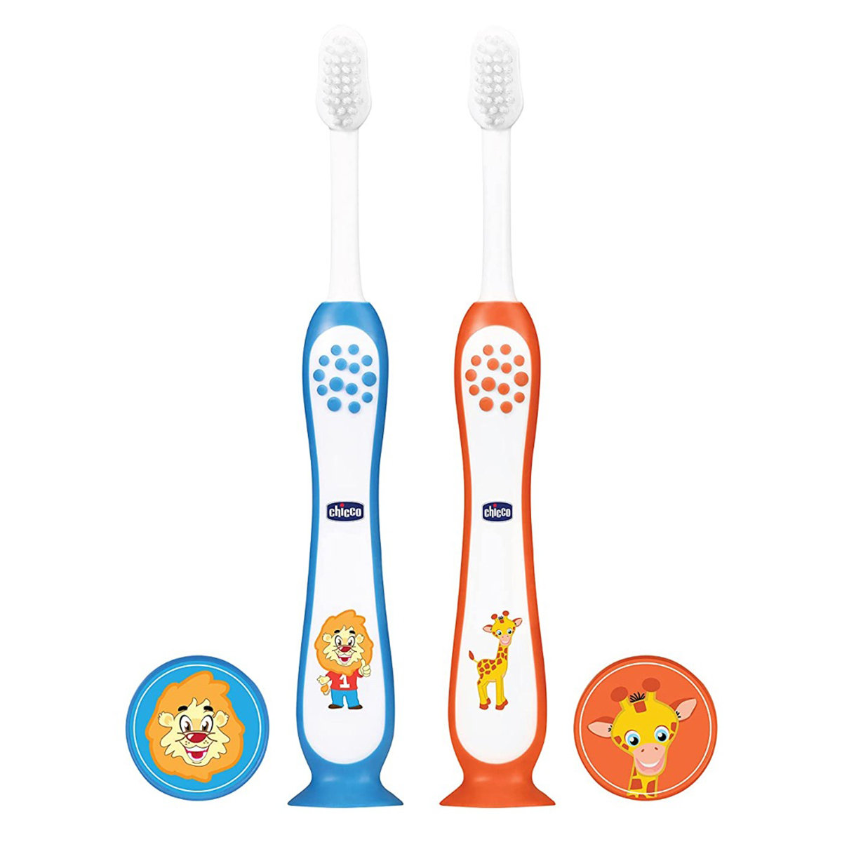 Chicco Soft Blue & Orange Toothbrush for 3-8 Year Kids, 2 Count, Pack of 1 Chicco Soft Blue & Orange Toothbrush for 3-8 Year Kids, 2 Count, Pack of 1