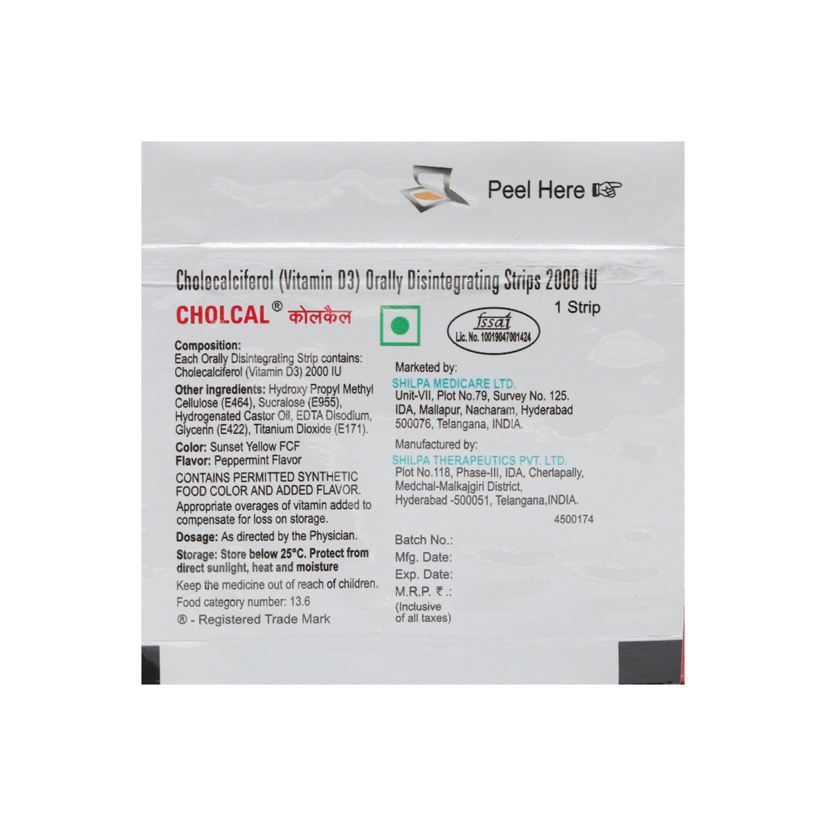 Cholcal Orally Disintegrating Strip 10's, Pack of 10 Cholcal Orally Disintegrating Strip 10's, Pack of 10