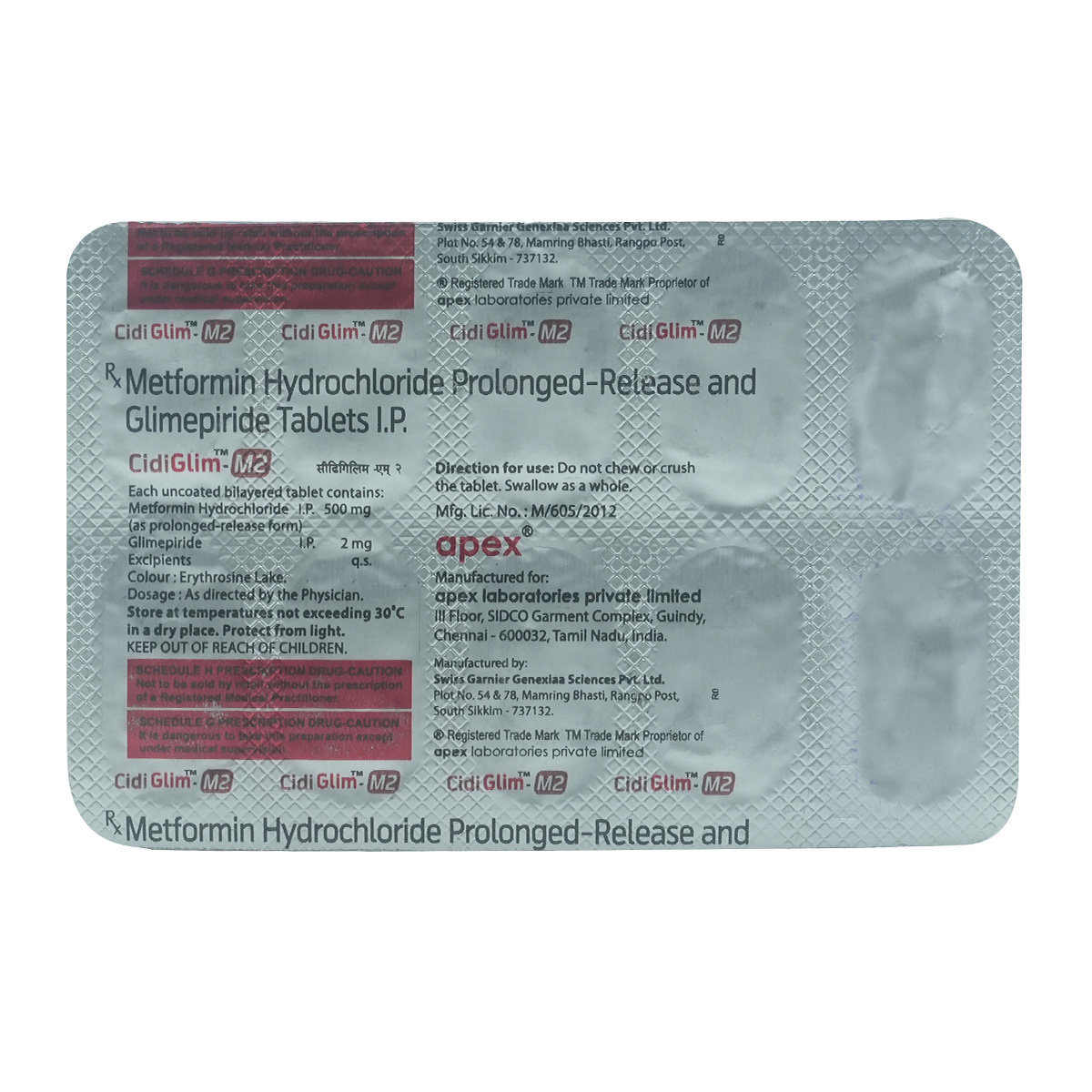 Cidiglim-M 2 Tablet 10's, Pack of 10 TABLETS Cidiglim-M 2 Tablet 10's, Pack of 10 TABLETS