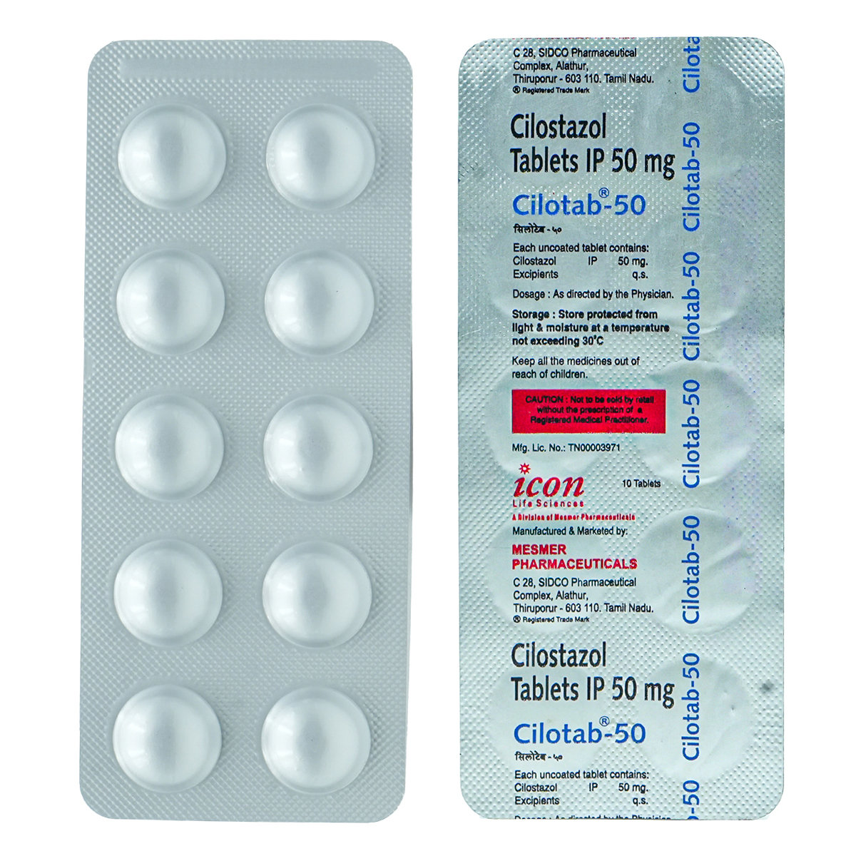 Cilotab 50 mg Tablet 10's, Pack of 10 TABLETS Cilotab 50 mg Tablet 10's, Pack of 10 TABLETS