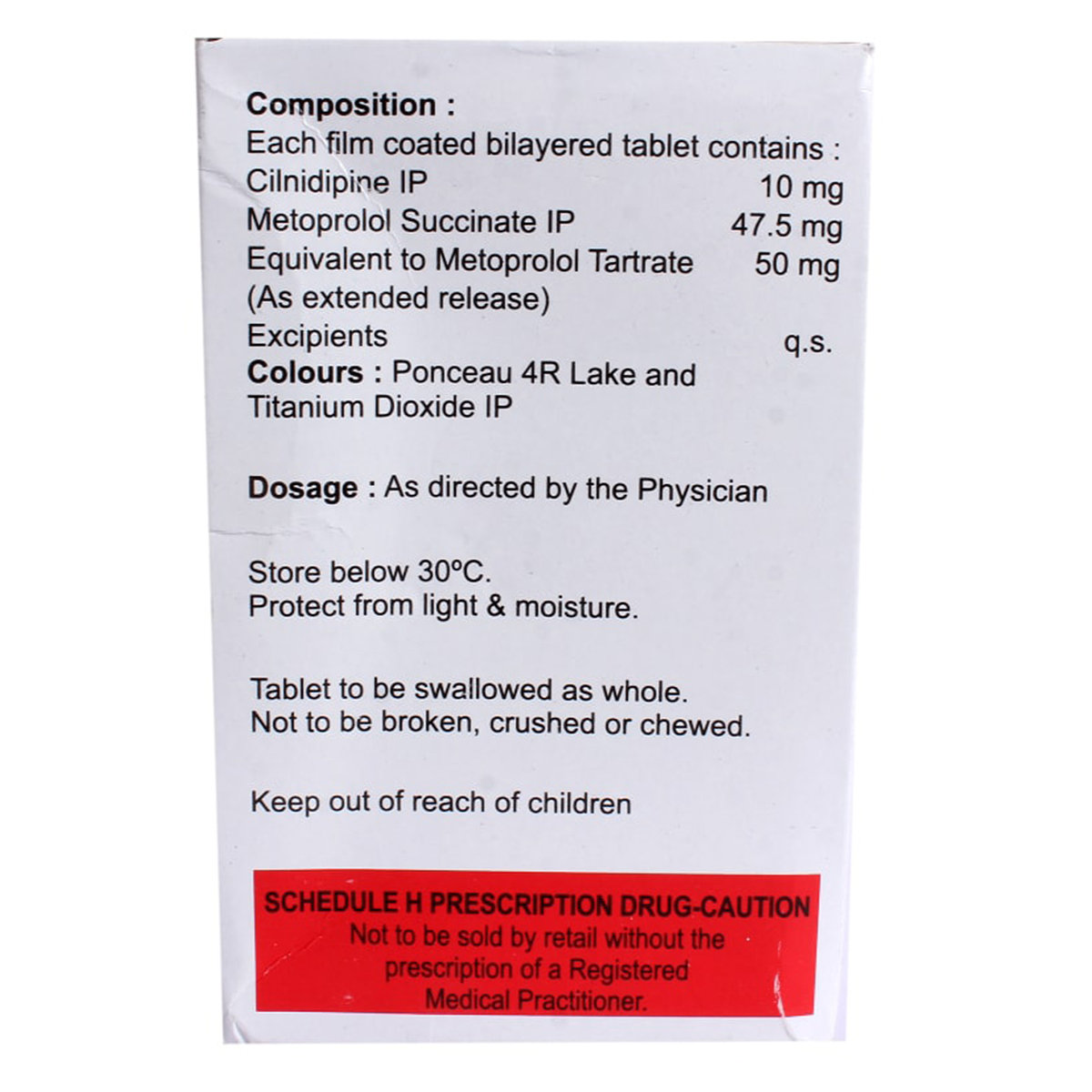 Cilamet XL 10 mg/50 mg Tablet 20's, Pack of 20 TabletS Cilamet XL 10 mg/50 mg Tablet 20's, Pack of 20 TabletS