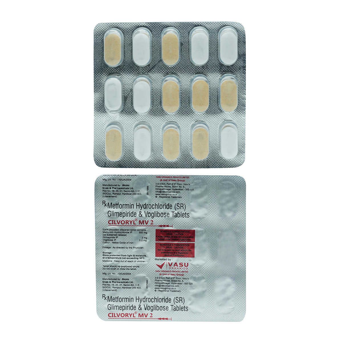 Cilvoryl MV 2 Tablet 15's, Pack of 15 TabletS Cilvoryl MV 2 Tablet 15's, Pack of 15 TabletS