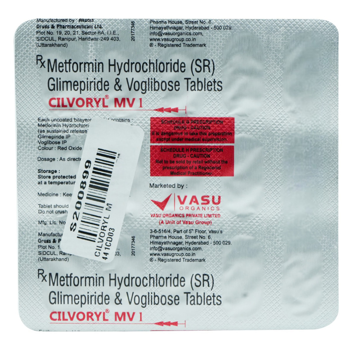 Cilvoryl MV 1 Tablet 15's, Pack of 15 TABLETS Cilvoryl MV 1 Tablet 15's, Pack of 15 TABLETS