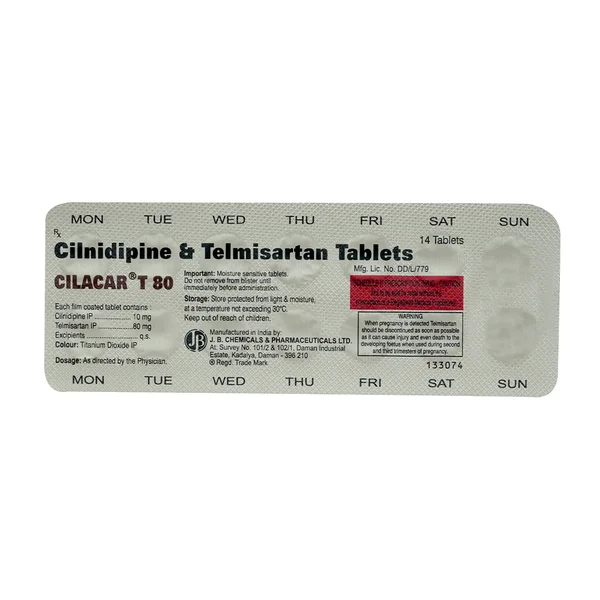 Cilacar T 80 Tablet 14's, Pack of 14 TabletS