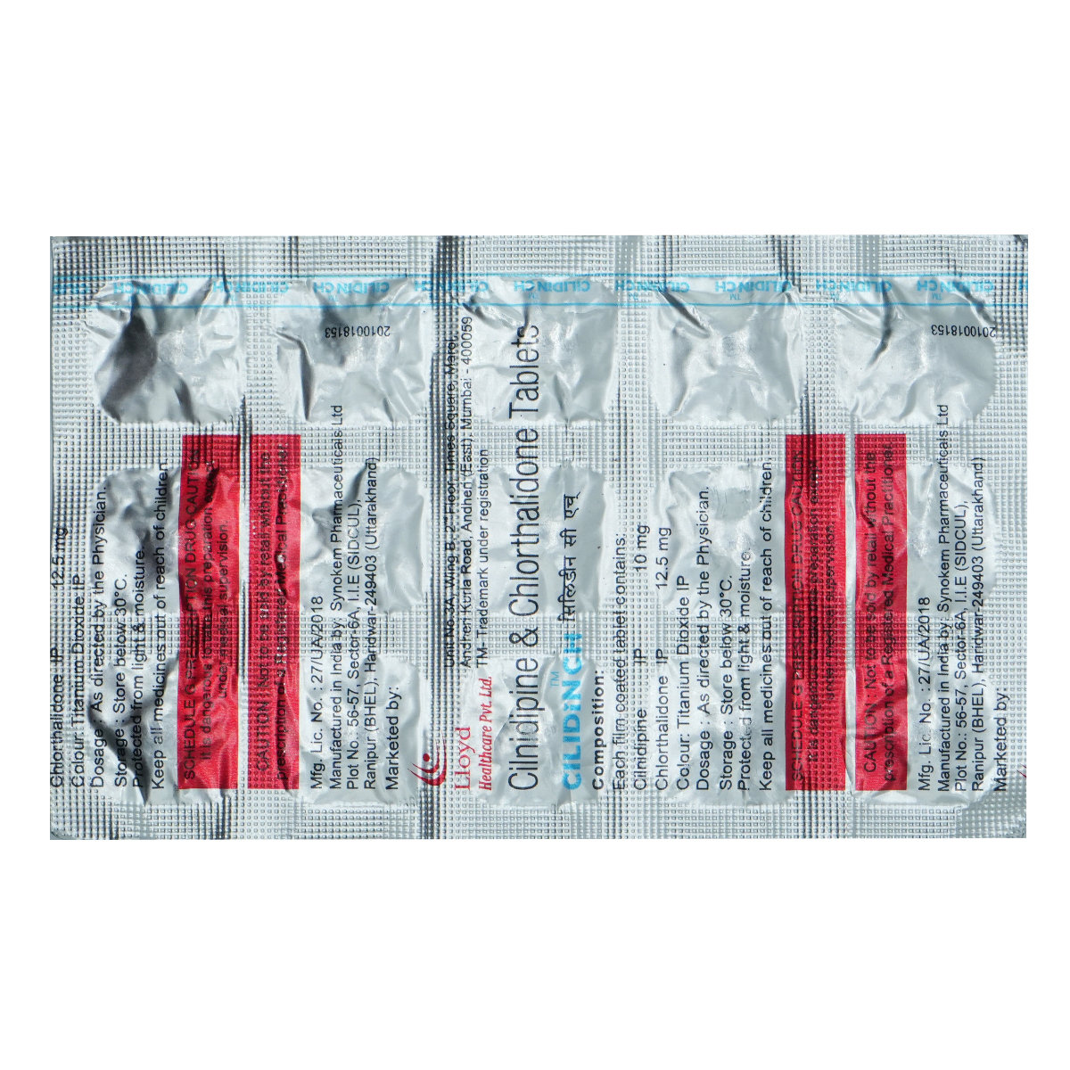 Buy Cilidin CH 10 mg/12.5 mg Tablet 15's Online