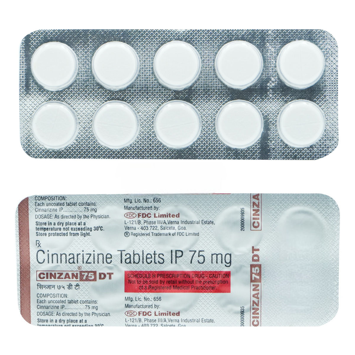 Buy CINZAN DT 75MG TABLET Online