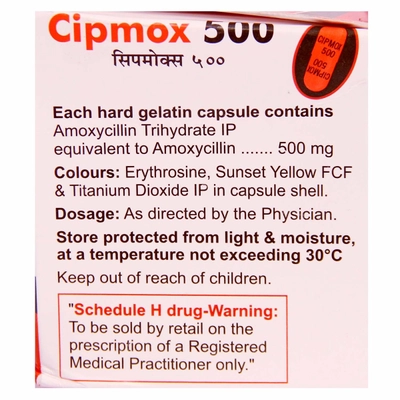 Cipmox 500 Capsule 15's, Pack of 15 CapsuleS