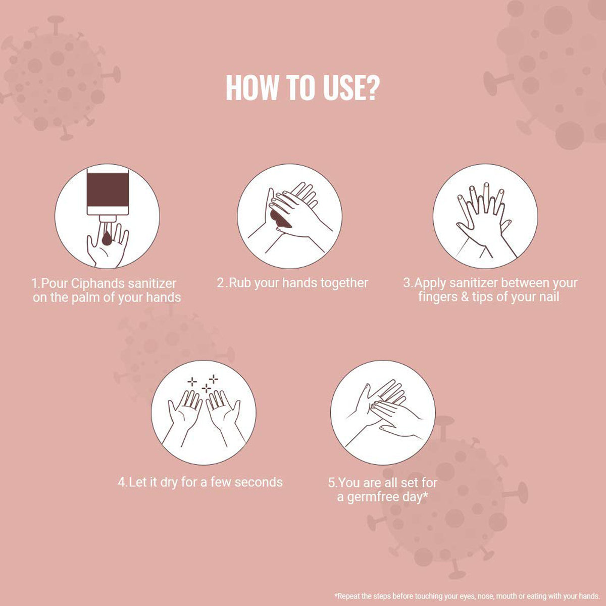 Ciphands Antiseptic Hand Sanitizer 100 ml | Alcohol 72.34%v/v | Kills 99.9% Germs | Rinse Free & Non Sticky |, Pack of 1 Ciphands Antiseptic Hand Sanitizer 100 ml | Alcohol 72.34%v/v | Kills 99.9% Germs | Rinse Free & Non Sticky |, Pack of 1