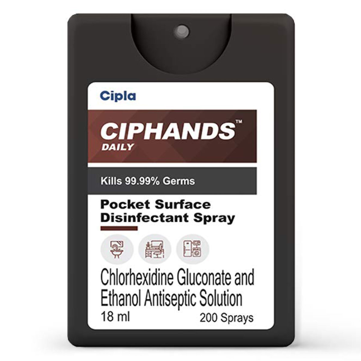 Ciphands Pocket Surface Disinfectant Spray, 18 ml, Pack of 1 Ciphands Pocket Surface Disinfectant Spray, 18 ml, Pack of 1