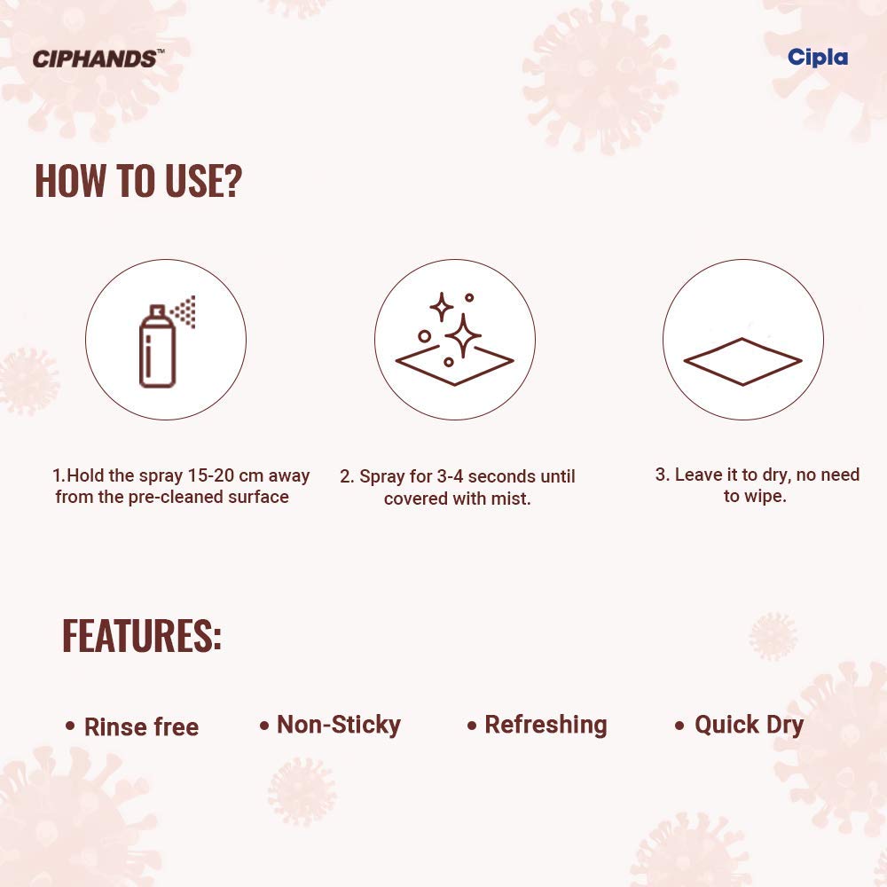 Ciphands Pocket Surface Disinfectant Spray, 18 ml, Pack of 1 Ciphands Pocket Surface Disinfectant Spray, 18 ml, Pack of 1