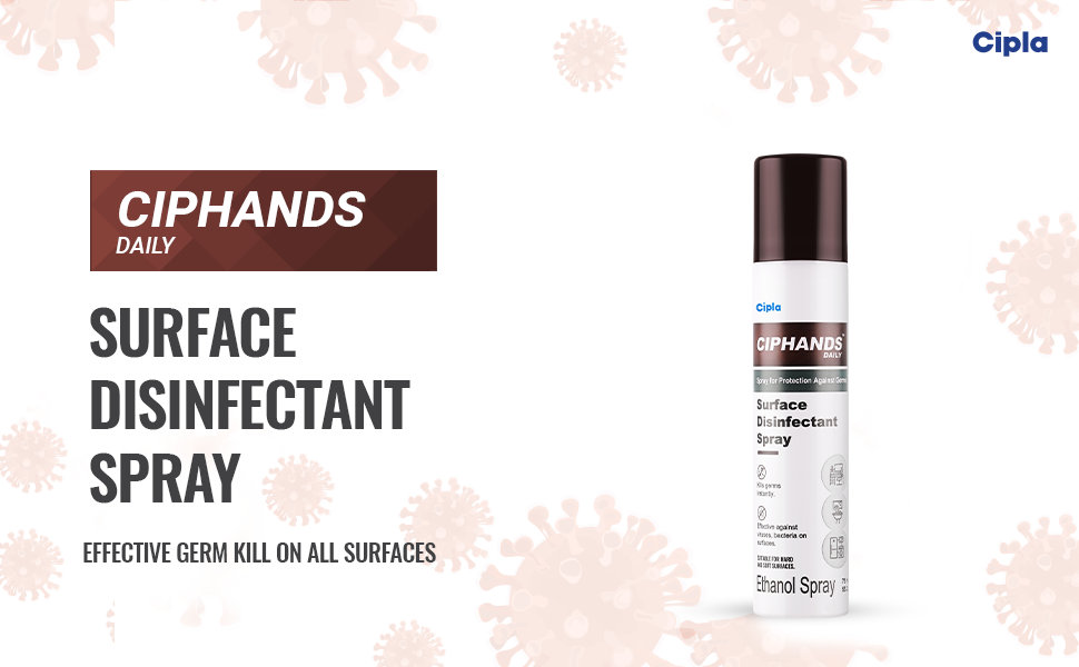 Ciphands Daily Surface Disinfectant Spray, 75 ml, Pack of 1 Ciphands Daily Surface Disinfectant Spray, 75 ml, Pack of 1