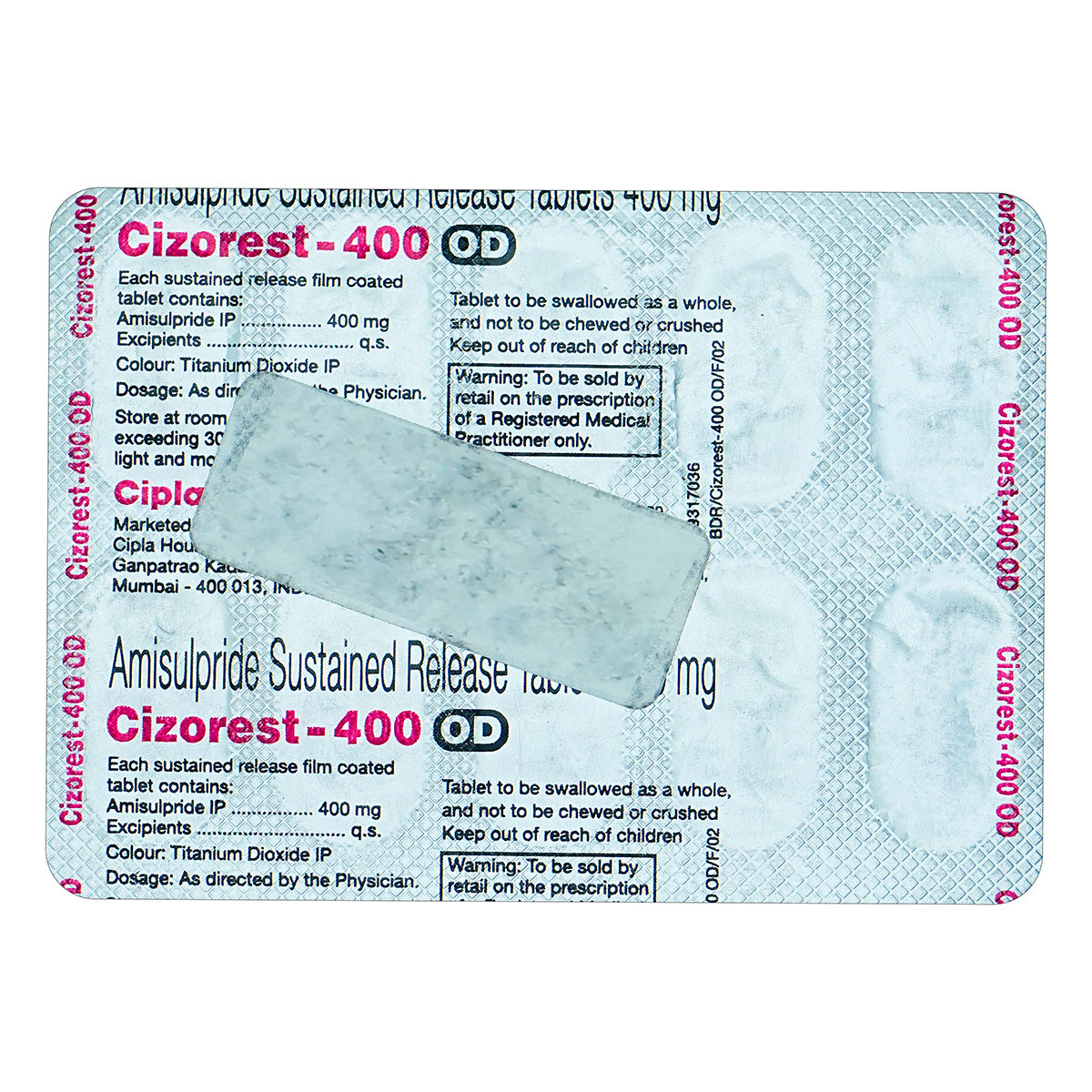 Cizorest-400 OD Tablet 10's, Pack of 10 TabletS Cizorest-400 OD Tablet 10's, Pack of 10 TabletS