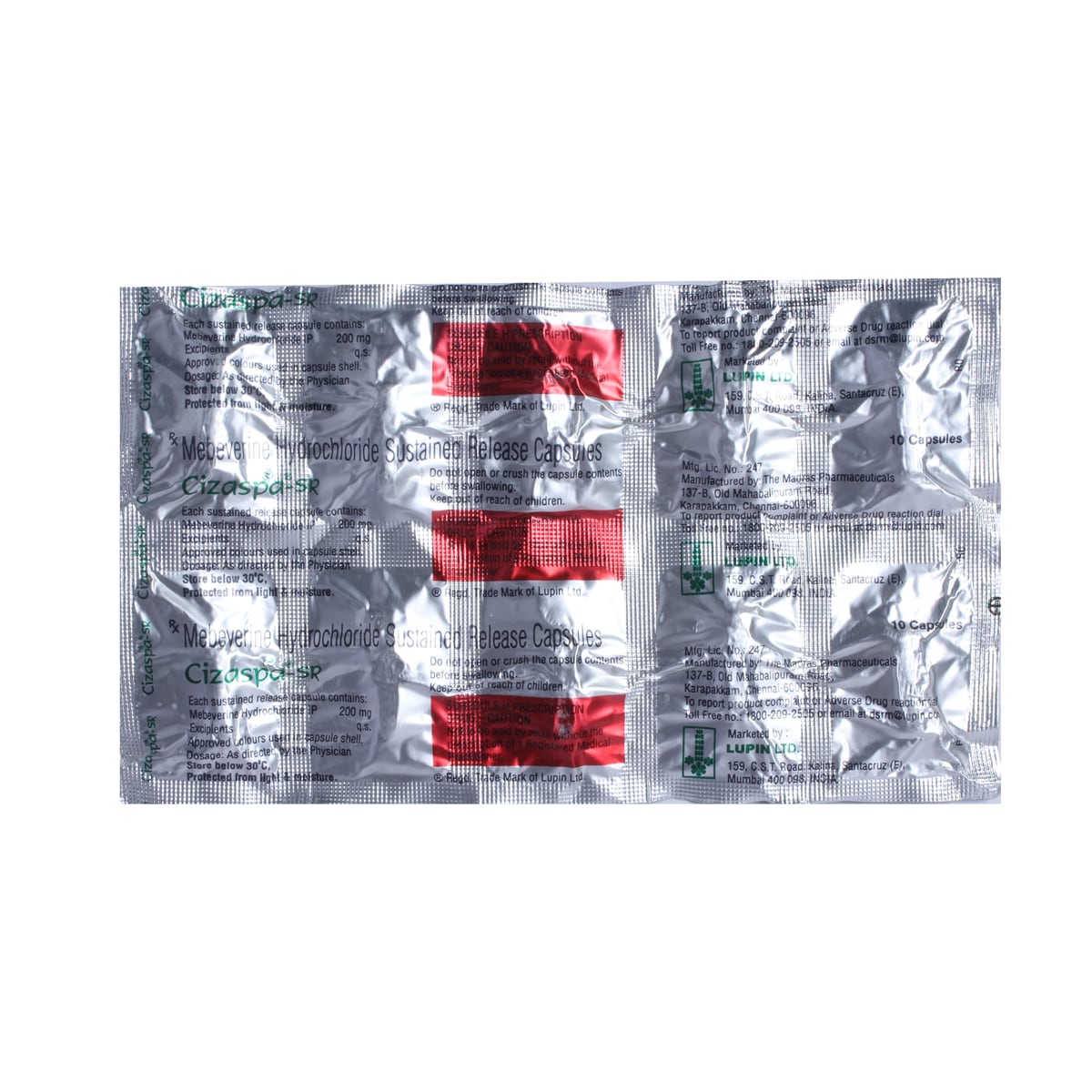 Buy Cizaspa SR 200 Capsule 10's Online