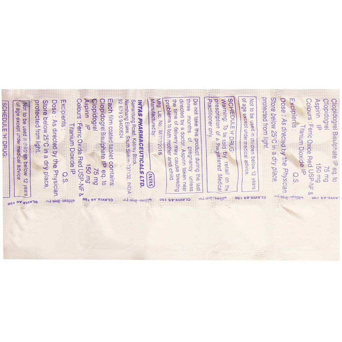 Clavix-AS 150 Tablet 15's, Pack of 15 TABLETS Clavix-AS 150 Tablet 15's, Pack of 15 TABLETS