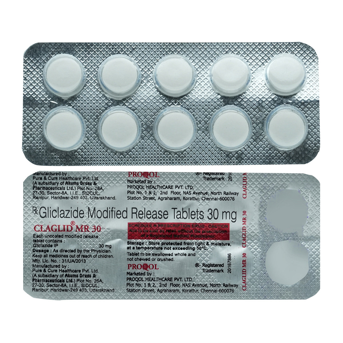 Claglid MR 30 Tablet 10's, Pack of 10 TabletS Claglid MR 30 Tablet 10's, Pack of 10 TabletS