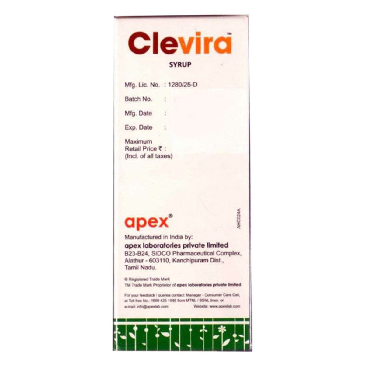 Apex Clevira Syrup, 100 ml, Pack of 1 Apex Clevira Syrup, 100 ml, Pack of 1
