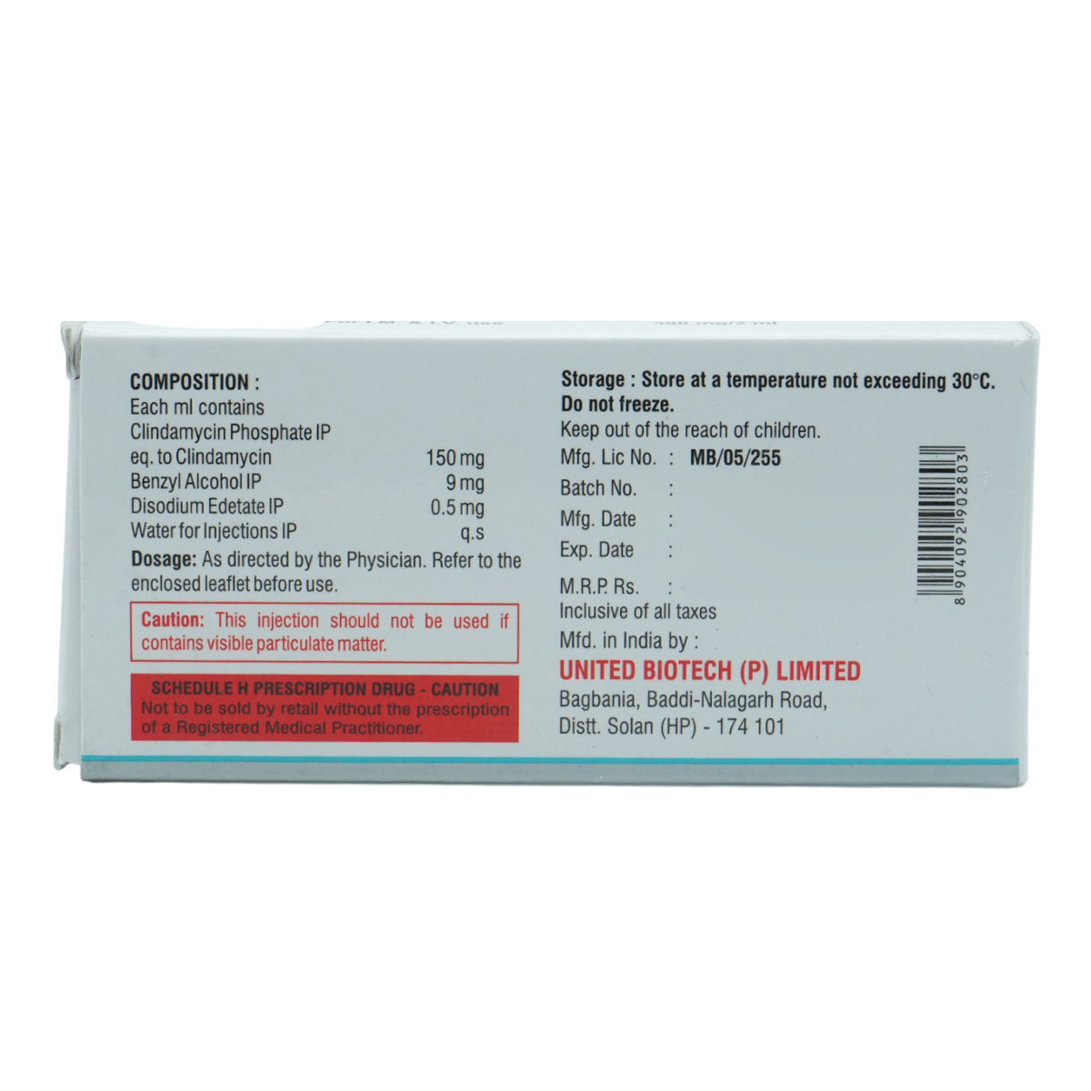 CLINDATEC 300MG INJECTION 2ML, Pack of 1 Injection CLINDATEC 300MG INJECTION 2ML, Pack of 1 Injection