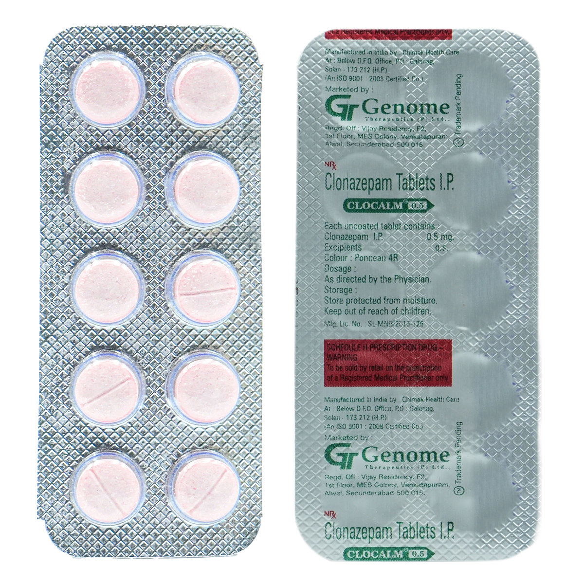 Clocalm 0.5 mg Tablet 10's, Pack of 10 TabletS Clocalm 0.5 mg Tablet 10's, Pack of 10 TabletS