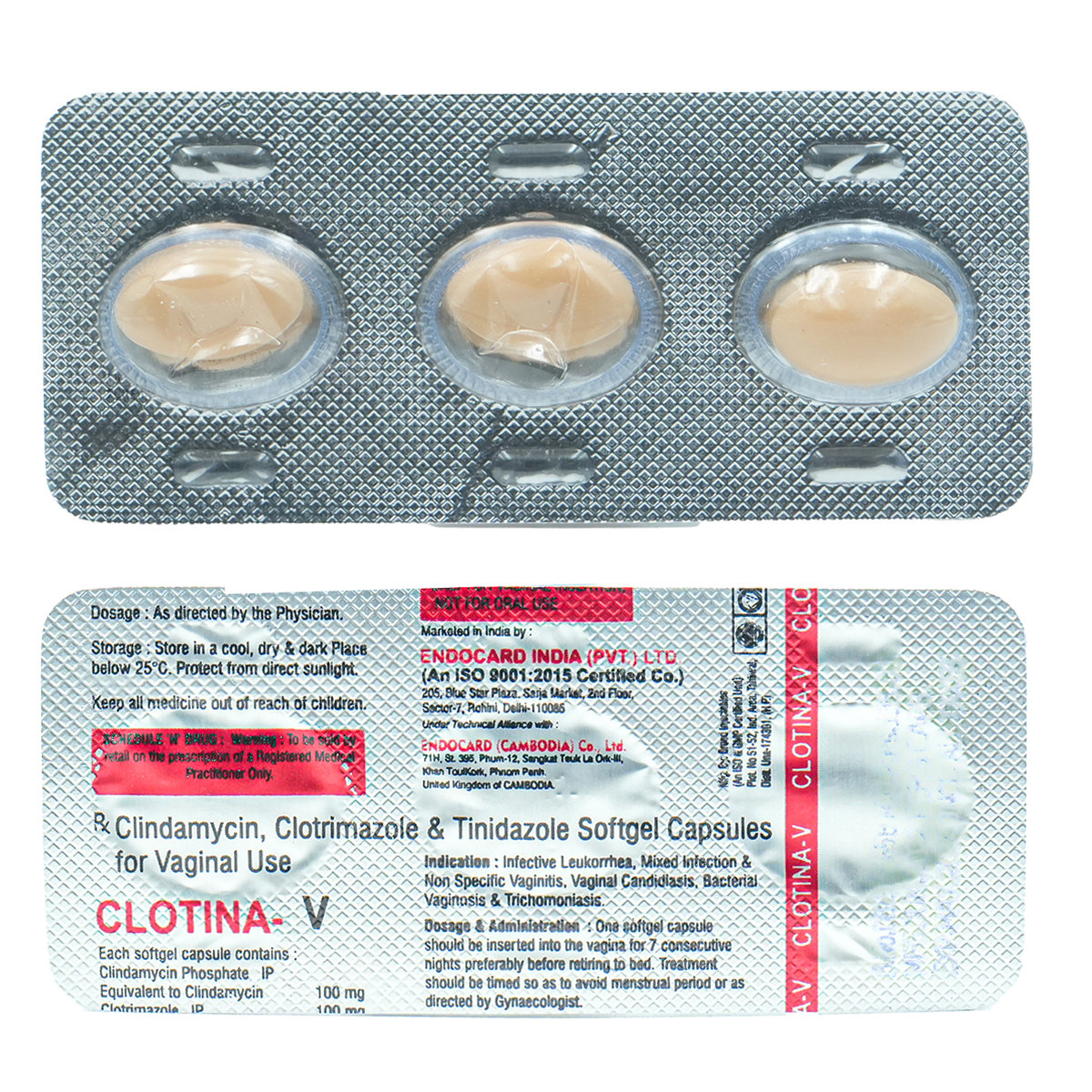 Clotina-V Vaginal Suppossitory 3's, Pack of 3 SuppositoryS Clotina-V Vaginal Suppossitory 3's, Pack of 3 SuppositoryS