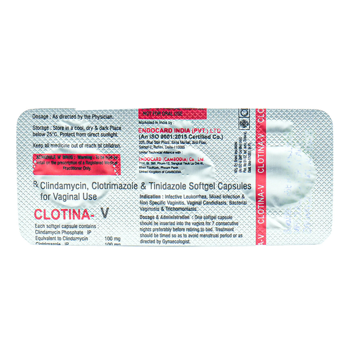 Clotina-V Vaginal Suppossitory 3's, Pack of 3 SuppositoryS Clotina-V Vaginal Suppossitory 3's, Pack of 3 SuppositoryS