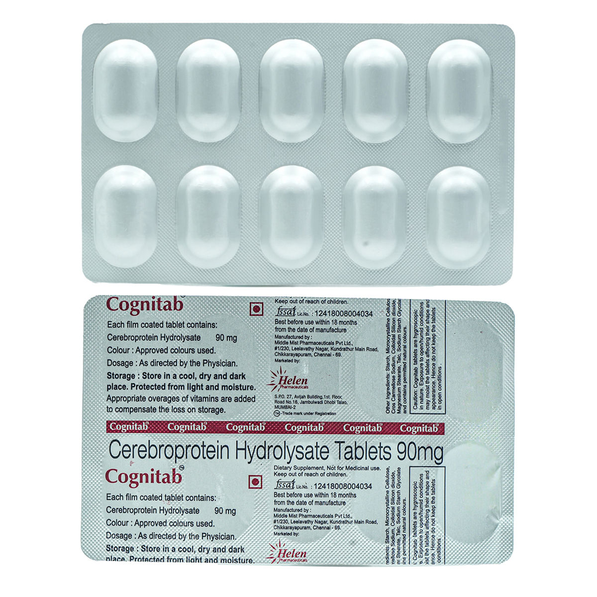 Buy Cognitab 90 mg Tablet 10's Online