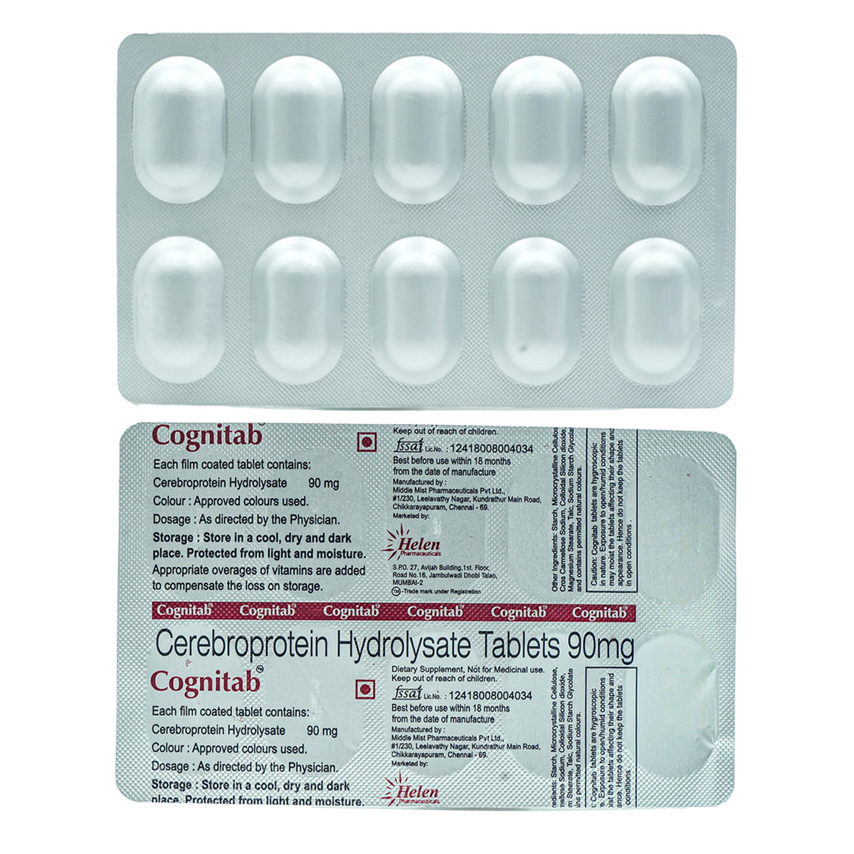 Cognitab 90 mg Tablet 10's, Pack of 10 TABLETS Cognitab 90 mg Tablet 10's, Pack of 10 TABLETS