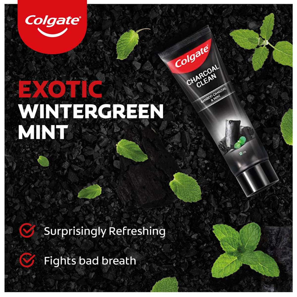 Colgate Charcoal Clean Toothpaste Bamboo Charcoal & Mint, 120 gm, Pack of 1 Colgate Charcoal Clean Toothpaste Bamboo Charcoal & Mint, 120 gm, Pack of 1