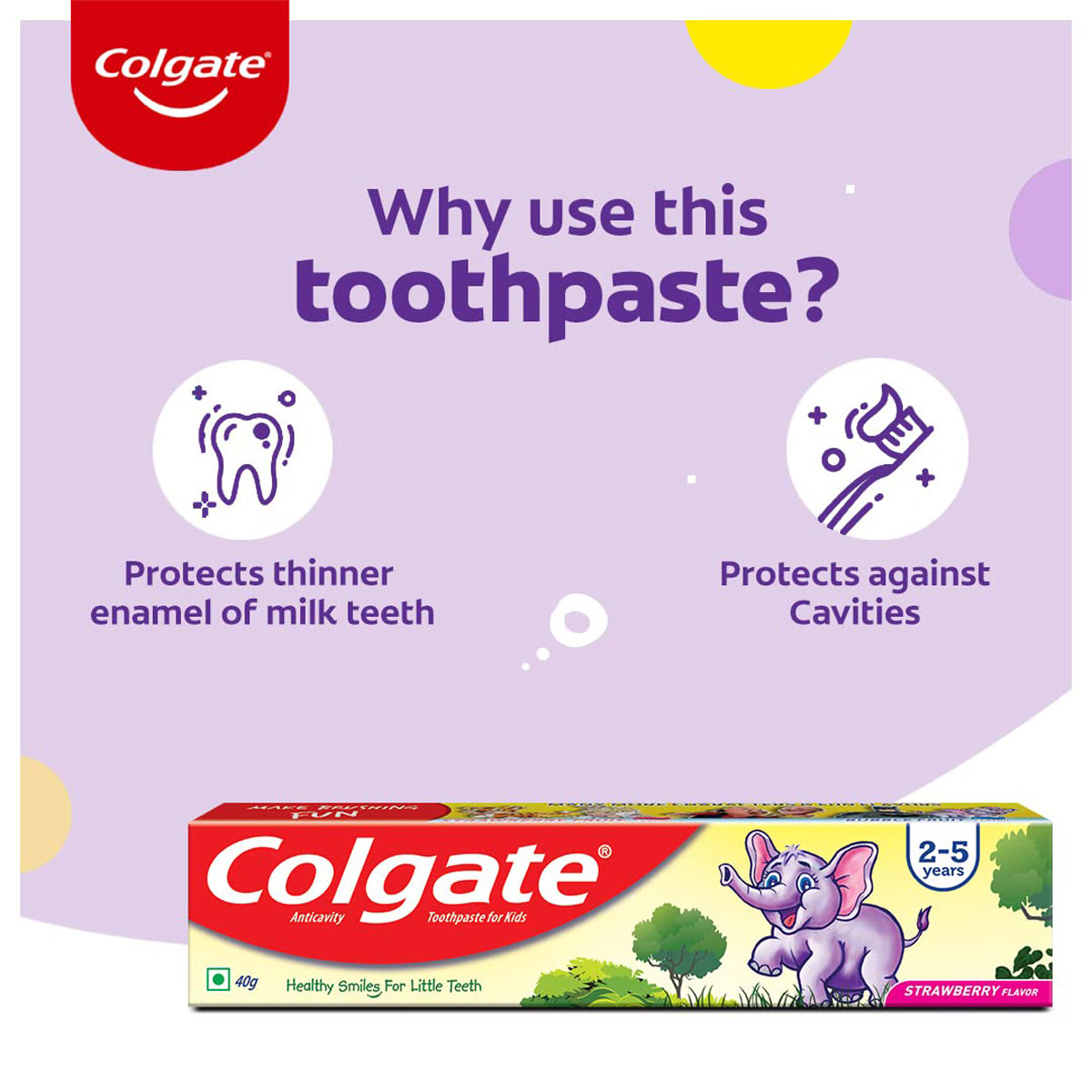 Colgate Natural Strawberry Flavour Kids Toothpaste for 3 to 5 Years Kids, 40 gm, Pack of 1 Colgate Natural Strawberry Flavour Kids Toothpaste for 3 to 5 Years Kids, 40 gm, Pack of 1