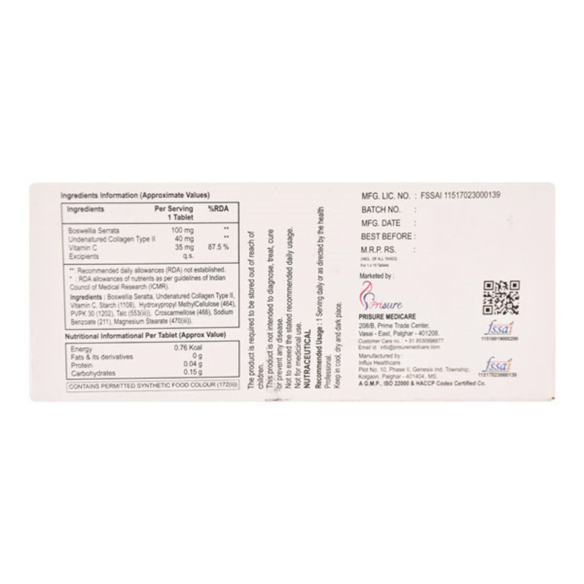 Collamat-Plus Tab 10'S, Pack of 10 TABLETS Collamat-Plus Tab 10'S, Pack of 10 TABLETS