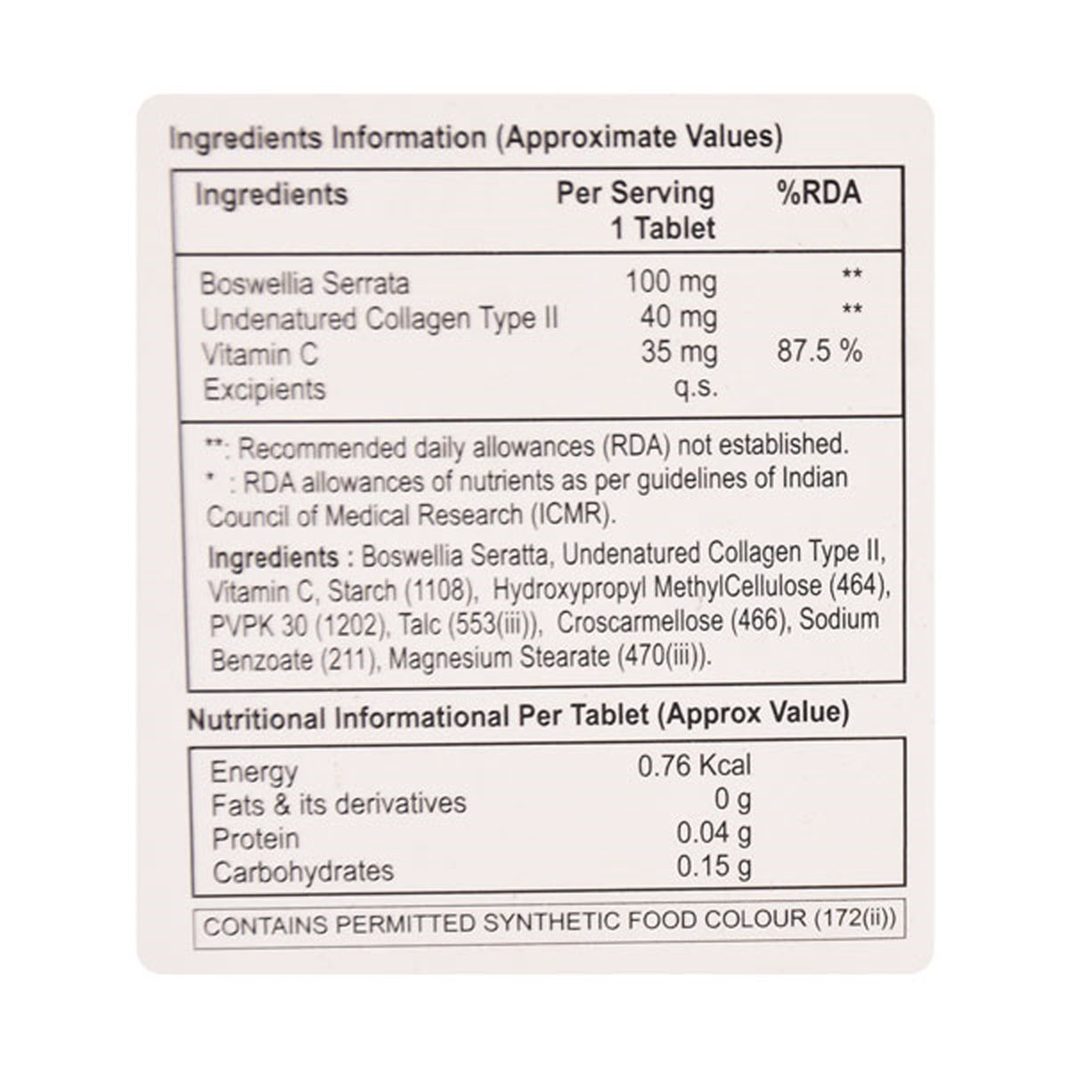 Collamat-Plus Tab 10'S, Pack of 10 TABLETS Collamat-Plus Tab 10'S, Pack of 10 TABLETS