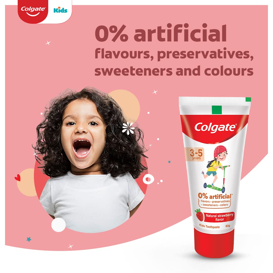 Colgate Natural Strawberry Flavour Kids Toothpaste, 80 gm, Pack of 1 Colgate Natural Strawberry Flavour Kids Toothpaste, 80 gm, Pack of 1