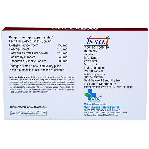 Colladay Tablet 10's, Pack of 10 TabletS Colladay Tablet 10's, Pack of 10 TabletS