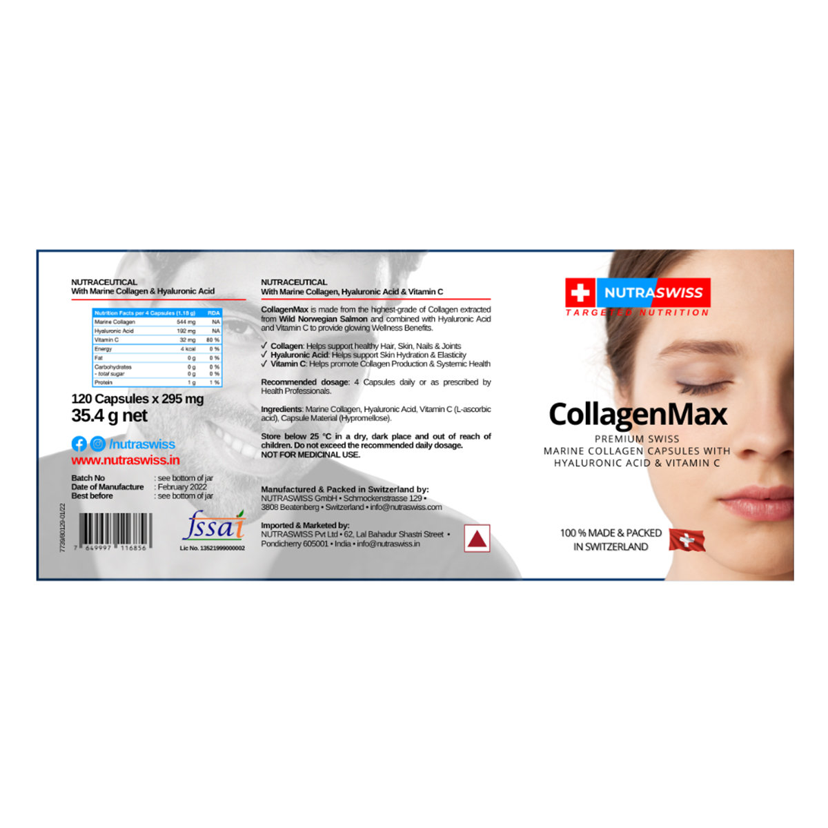 Nutraswiss CollagenMax, 120 Capsules, Pack of 1 Nutraswiss CollagenMax, 120 Capsules, Pack of 1