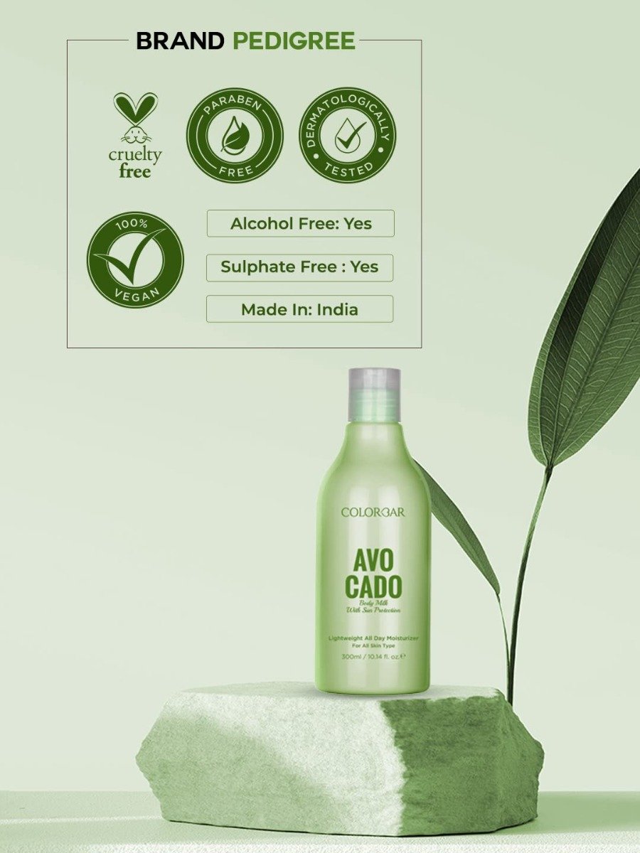 Colorbar Avocado Body Milk 300 ml | Enriched With Avocado Oil | Sun Protection | All Day Moisturization | Deep Hydration | Lightweight | For All Skin Type, Pack of 1 Colorbar Avocado Body Milk 300 ml | Enriched With Avocado Oil | Sun Protection | All Day Moisturization | Deep Hydration | Lightweight | For All Skin Type, Pack of 1