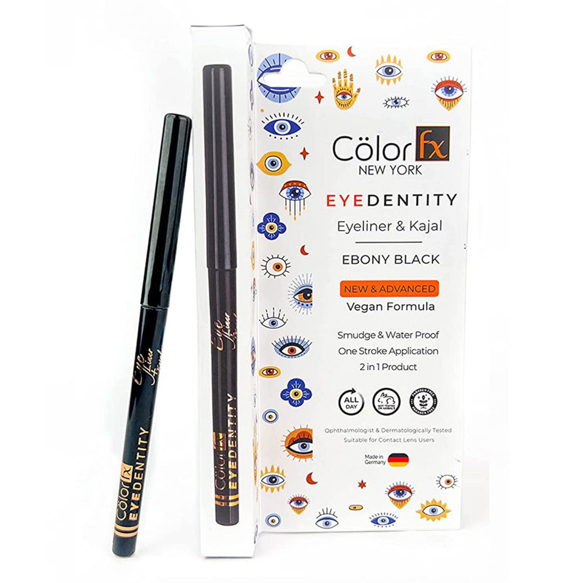 Color FX Eyedentity Ebony Black Kajal and Eyeliner 153, 1 Count, Pack of 1 Color FX Eyedentity Ebony Black Kajal and Eyeliner 153, 1 Count, Pack of 1