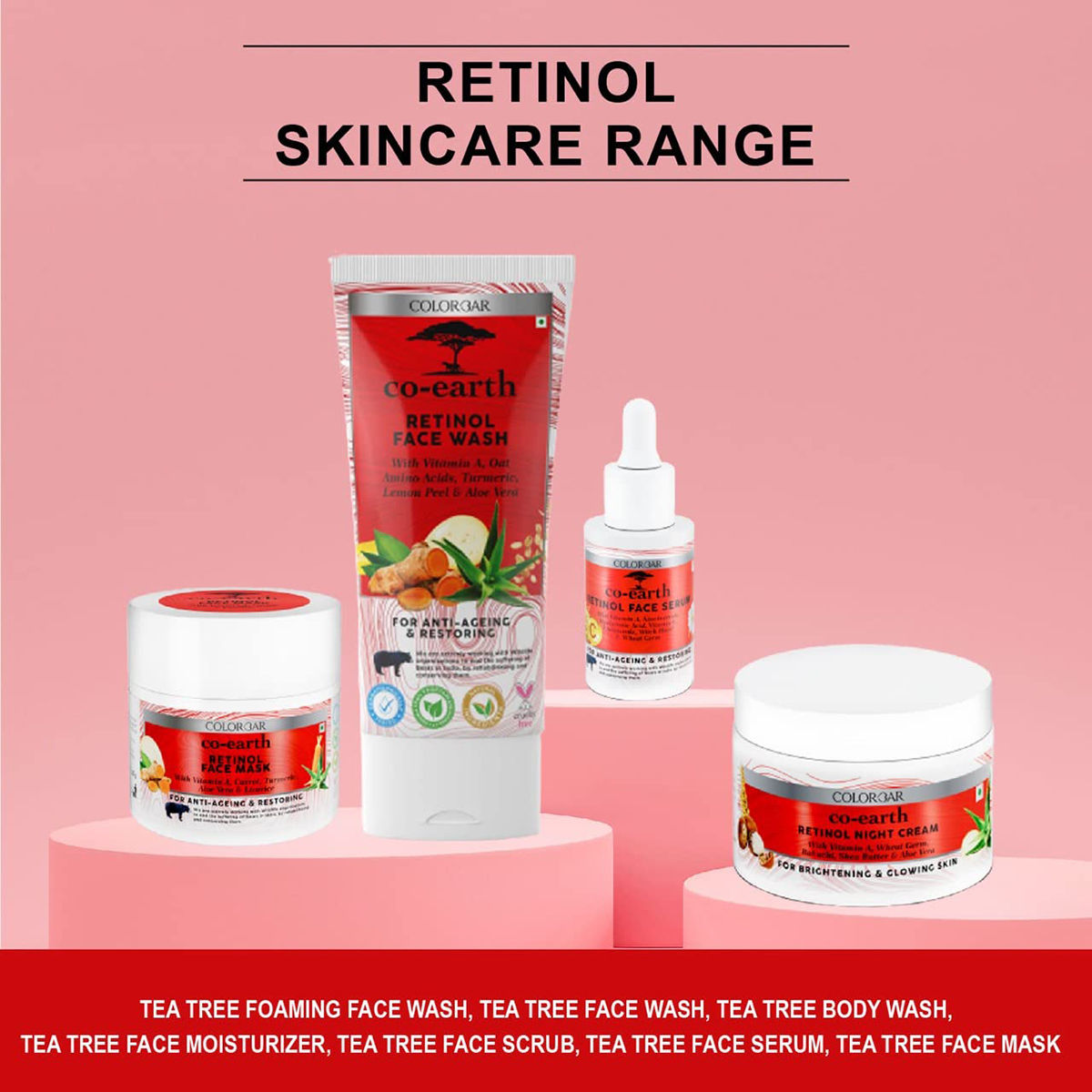 Colorbar Co-Earth Retinol Face Serum 30 ml | Vitamin A, Niacinamide, Hyaluronic Acid, Vitamin C, Chamomile, Witch Hazel & Wheatgerm | Fights Signs Og Ageing | Moiturises & Hydrates Skin, Pack of 1 Colorbar Co-Earth Retinol Face Serum 30 ml | Vitamin A, Niacinamide, Hyaluronic Acid, Vitamin C, Chamomile, Witch Hazel & Wheatgerm | Fights Signs Og Ageing | Moiturises & Hydrates Skin, Pack of 1