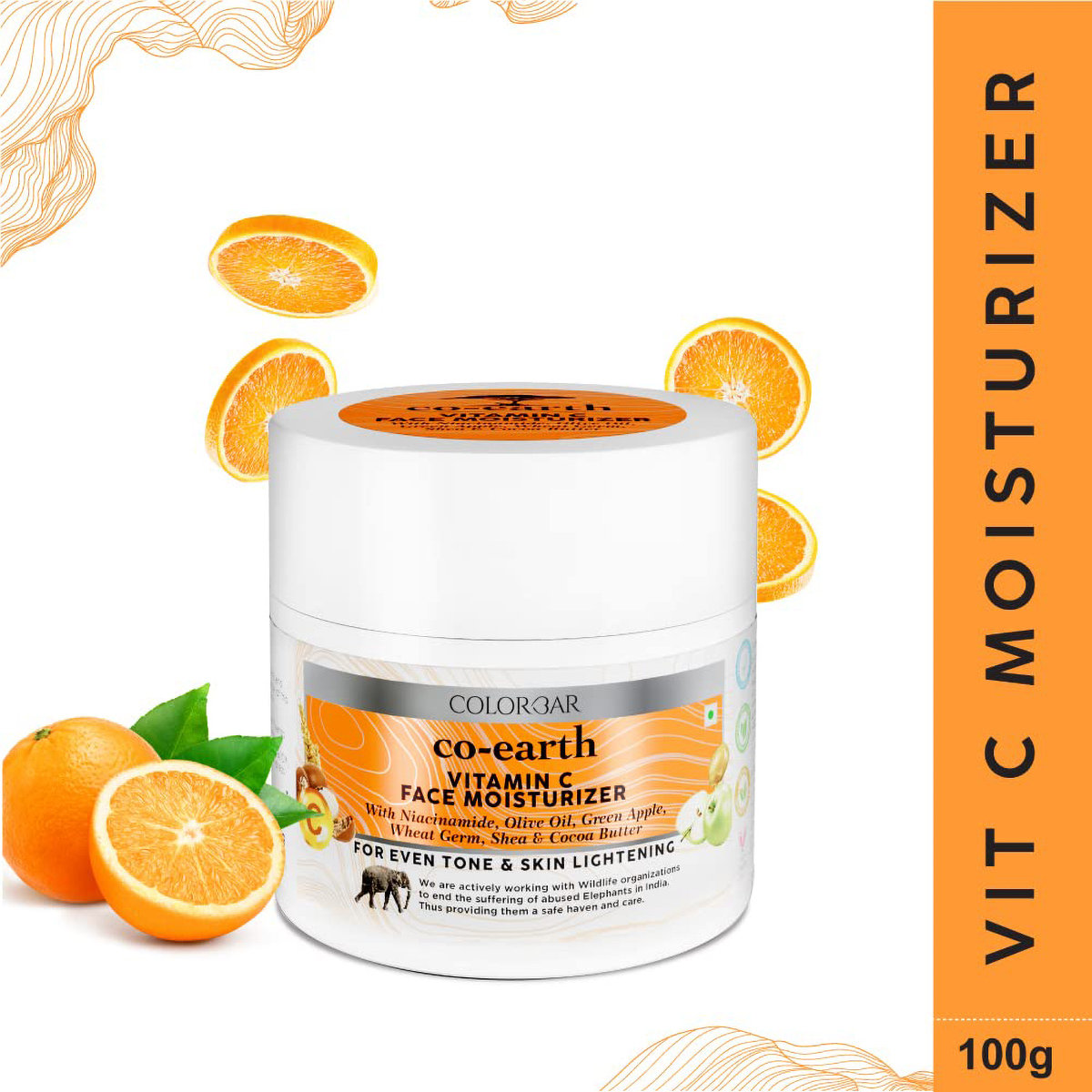 Colorbar Co-Earth Vitamin C Face Moisturizer Cream 100 gm | Niacinamide, Olive Oil, Green Apple, Wheat Germ, Shea & Cocoa Butter | Helps In Dark Spots Reduction & Skin Lightening | For Even Toned Skin | Oil Free & Non Greasy Formula, Pack of 1 Colorbar Co-Earth Vitamin C Face Moisturizer Cream 100 gm | Niacinamide, Olive Oil, Green Apple, Wheat Germ, Shea & Cocoa Butter | Helps In Dark Spots Reduction & Skin Lightening | For Even Toned Skin | Oil Free & Non Greasy Formula, Pack of 1