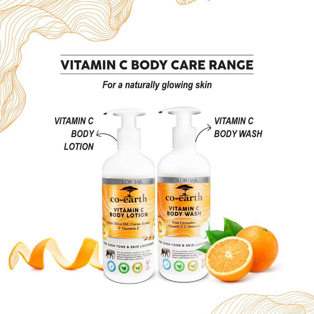 Colorbar Co-Earth Vitamin C Body Lotion 300 ml | Olive Oil, Cocoa Butter & Vitamin E | Deeply Hydrates & Moisturises | Helps In Skin Lightening | For Even Toned & Smooth Skin | Non Greasy & Non Sticky, Pack of 1 Colorbar Co-Earth Vitamin C Body Lotion 300 ml | Olive Oil, Cocoa Butter & Vitamin E | Deeply Hydrates & Moisturises | Helps In Skin Lightening | For Even Toned & Smooth Skin | Non Greasy & Non Sticky, Pack of 1