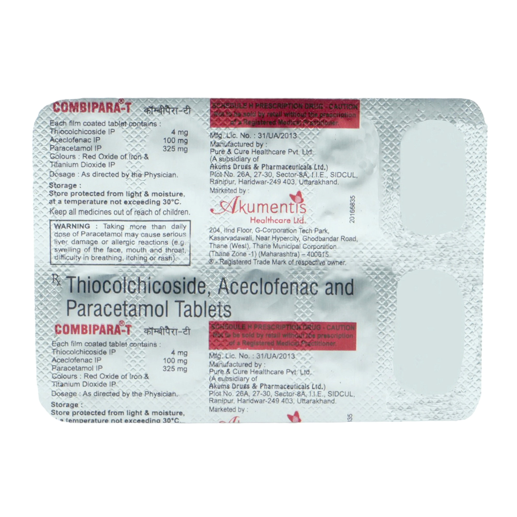 Combipara T Tablet 10's, Pack of 10 TabletS Combipara T Tablet 10's, Pack of 10 TabletS