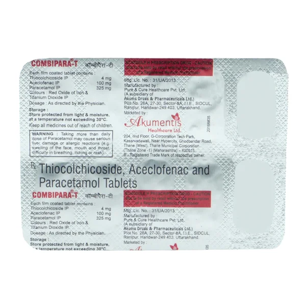 Combipara T Tablet 10's, Pack of 10 TabletS