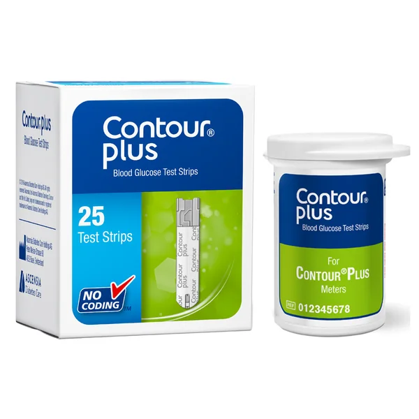 Contour Plus Blood Glucose Test Strips, 25 Count, Pack of 1
