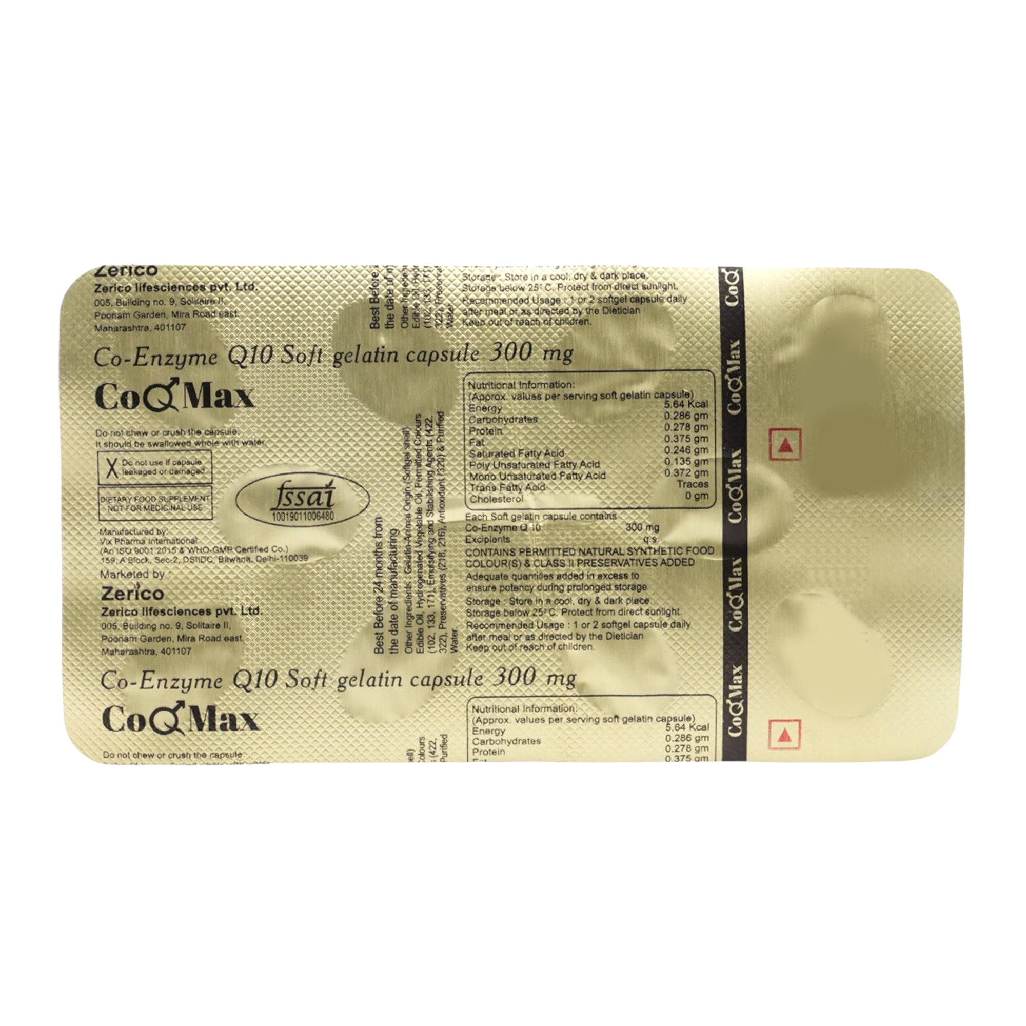 Buy Co Q Max 300Mg Softgel Capsule 10'S Online