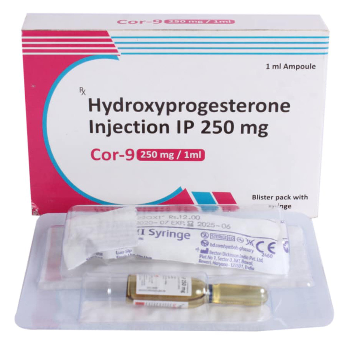 Cor-9 250 mg Injection 1 ml, Pack of 1 Injection Cor-9 250 mg Injection 1 ml, Pack of 1 Injection