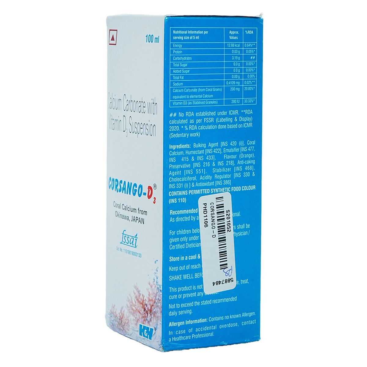 Corsango-D3 Suspension 100ml, Pack of 1 Suspension Corsango-D3 Suspension 100ml, Pack of 1 Suspension